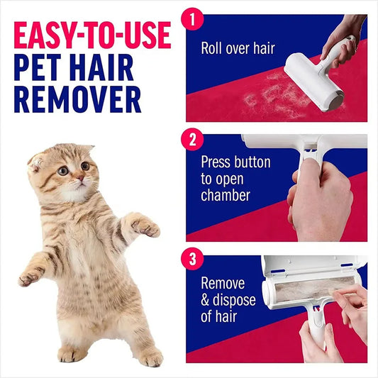 Self-Cleaning Pet Hair Remover Roller-Remove Dog & Cat Hair in Seconds